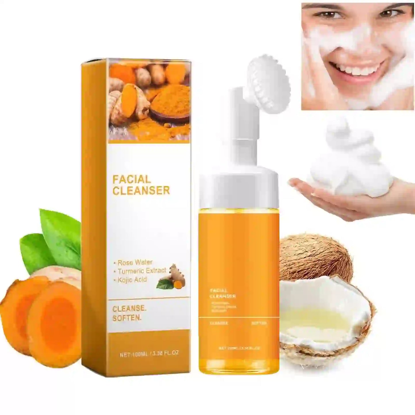 Turmeric Glow Wash Face Wash With Brush Cleanser