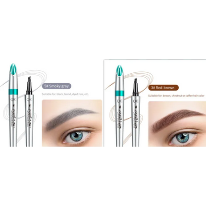 Four Prong Liquid Eyebrow Pencil Waterproof And Sweat Proof Makeup And Color Display