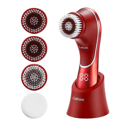 Facial Cleansing Brush Electric Face Scrubber Facial Cleansing Brush Rechargeable and Deep Cleansing with 4 Brush Heads