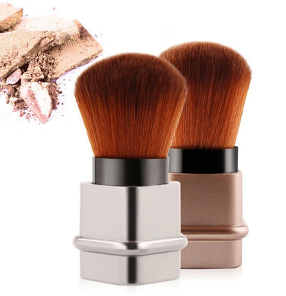 Large Gold Retractable Blush Powder Brush - Makeup Tool