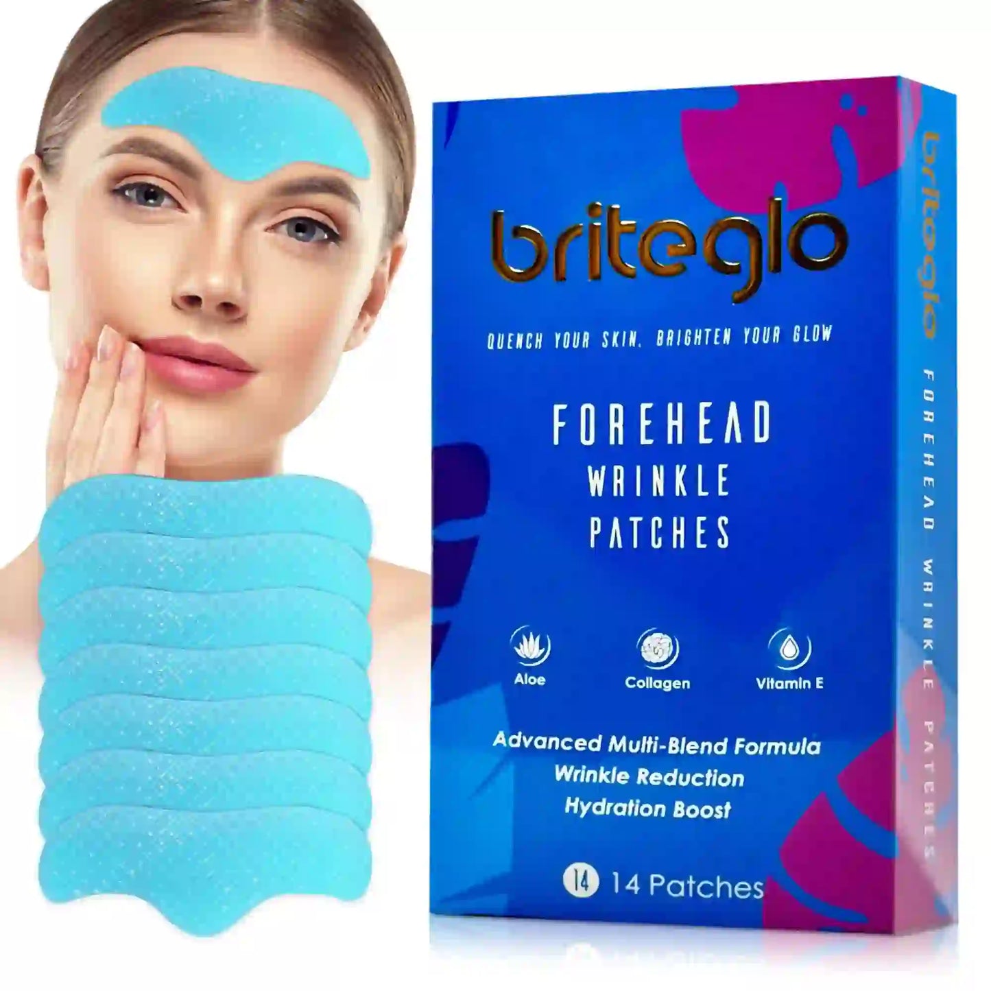 Forehead Wrinkle Patches with Aloe Collagen Vitamin E 