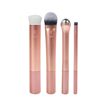 Real Techniques Prep and Prime Makeup Brush Set Ideal for Exfoliating & Applying Primers Moisturizers & Serums Skincare Tools  4 Piece Set