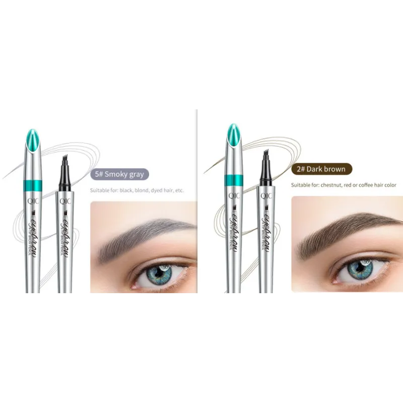 Four Prong Liquid Eyebrow Pencil Waterproof And Sweat Proof Makeup And Color Display